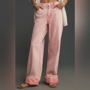 Pilcro Cuffed Oversized High-Rise Wide-Leg Jeans